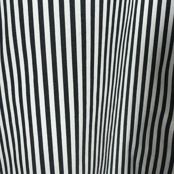 LAFAYETTE 148 NY Shirt Womens 1X‎ Gray White Button Front Striped Blouse Office - Picture 4 of 9